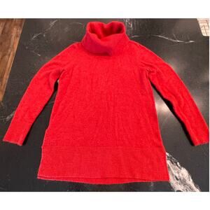 LOFT Rust orange cowl neck knit stretchy sweater LG